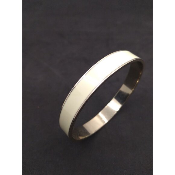 Ann Taylor Enameled Bracelet Cream On gold Chic 2.6" Across - Picture 5 of 10